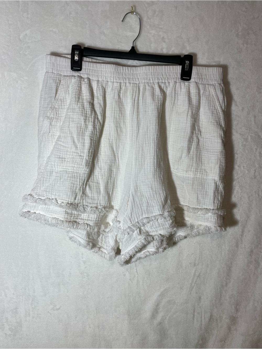 Cynthia Rowley White High-Waist Ruffle Trim Shorts